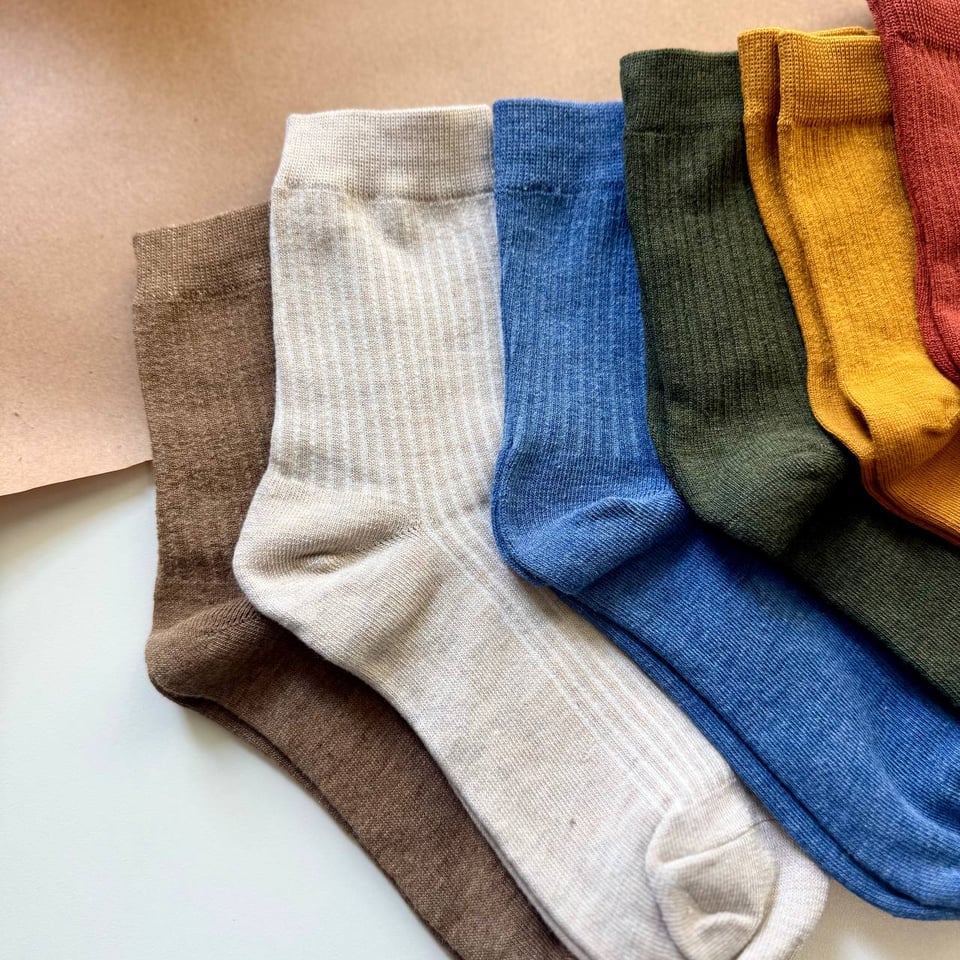 Базові однотонні шкарпетки в рубчик (набір з 6 пар) — фото 8